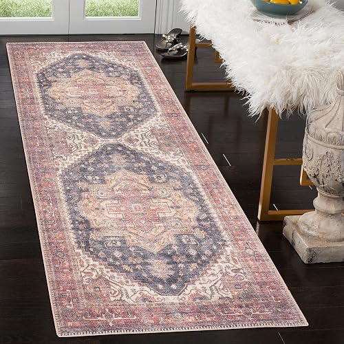 GLN Rugs Traditional - Mylasa - Machine Washable Runner Rug, Vintage Washable, N