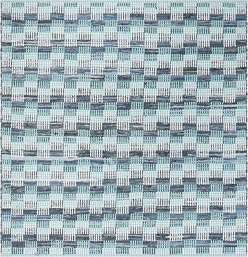 Miniatura 7 de SAFAVIEH Montauk Collection - Alfombra de pasillo, 2 pies 3 pulgadas x 6 pies, turquesa y multicolor, tejido plano hecho a mano, de algodón, ideal