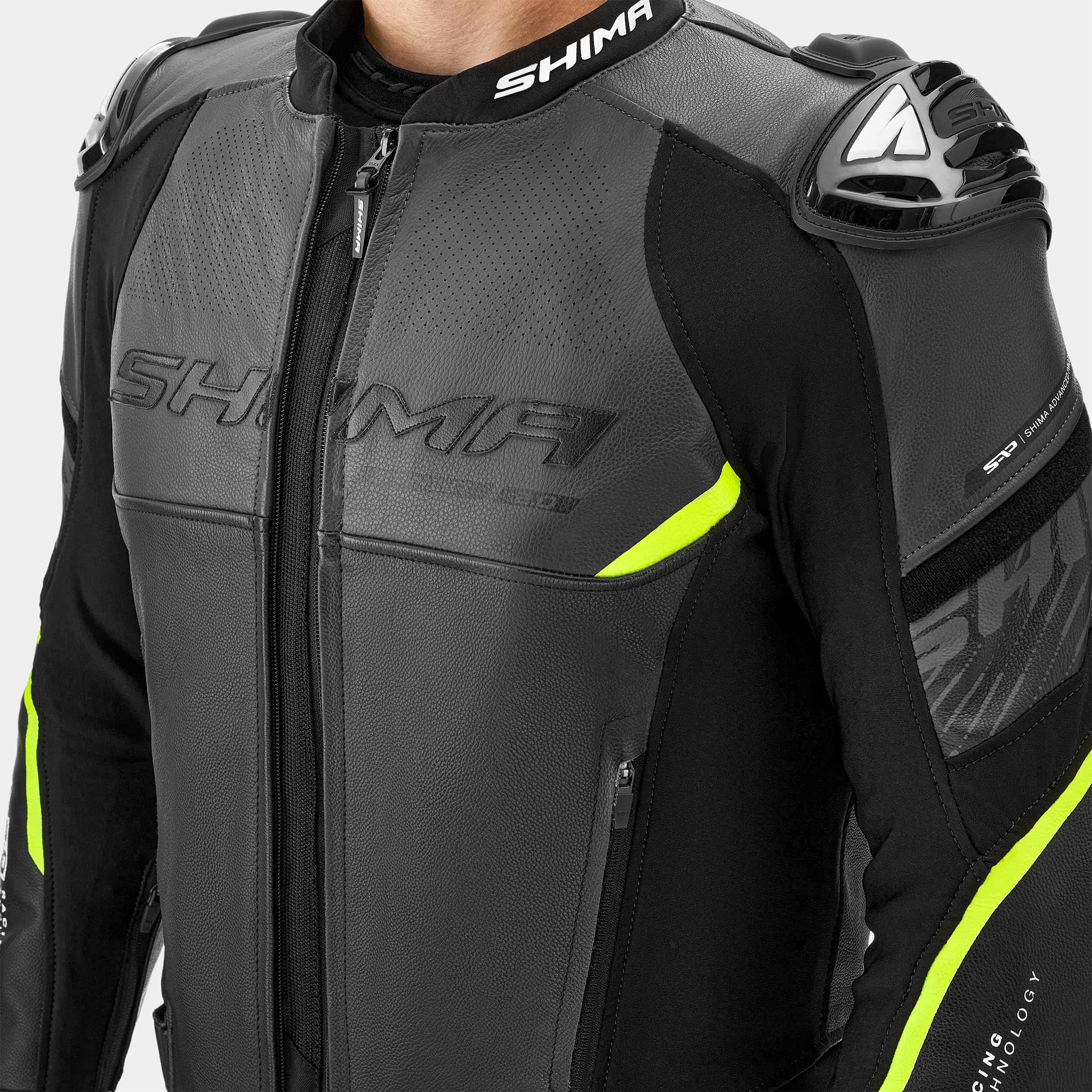 SHIMA Bandit 2.0 Motorrad Jacke Hose Herren mit Protektoren AirForce Rückenprotektor Leder Motorradkombi Sommer | Wetterfester Fahrkomfort