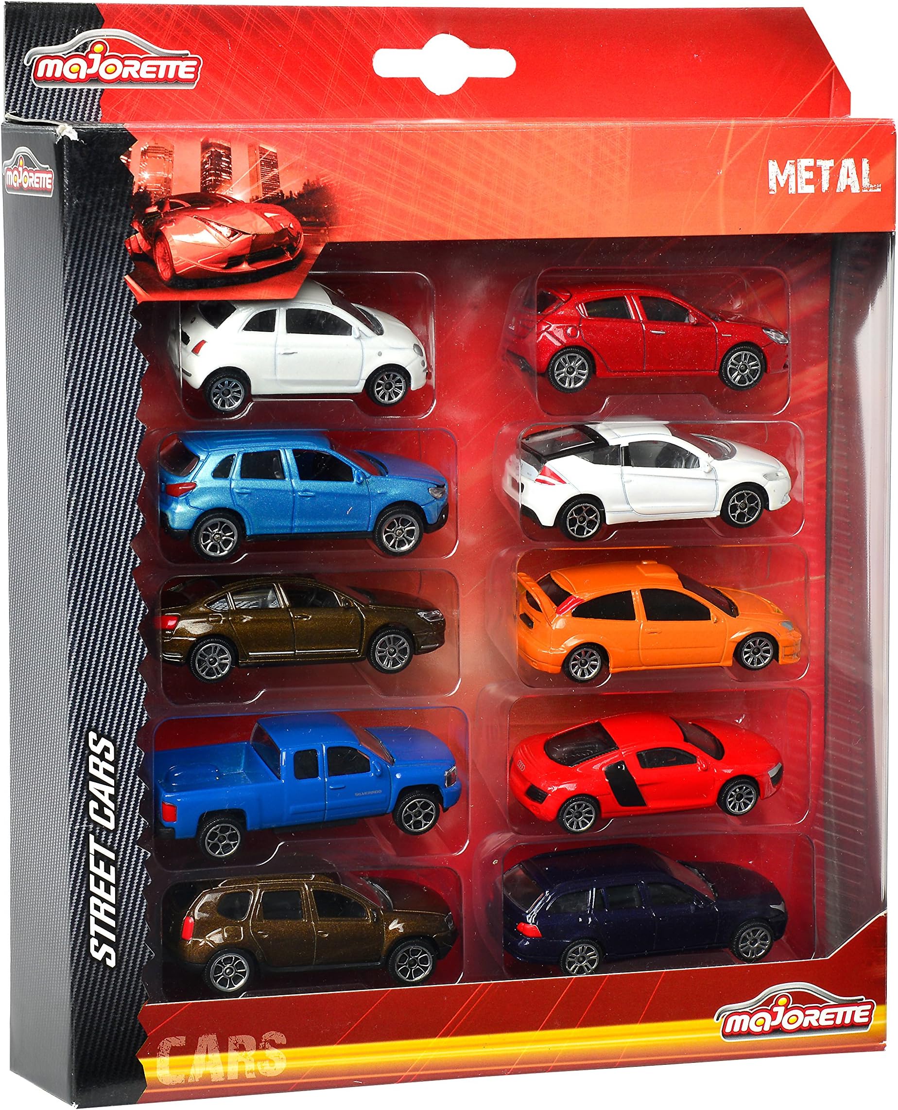 Majorette Toys Diecast Toy Cars Ten pack of assorted cars (contents will vary) 1/64 scale