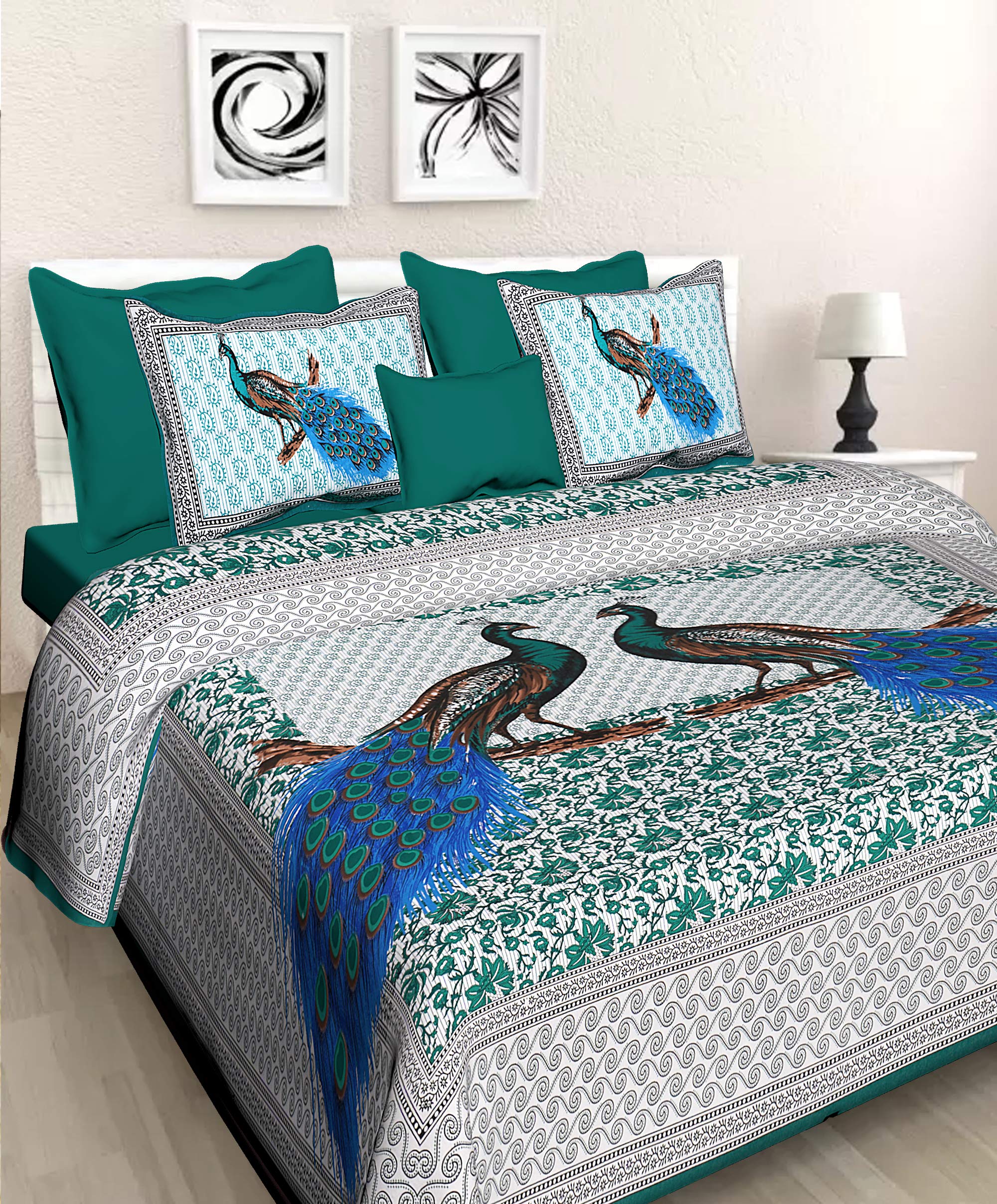 Cotton Double Bedsheet for Double King Size Bedsheet with 2 Pillow Covers - Multi-Colors82 (B0DFTV4J44) Amazon Price History, Amazon Price Tracker