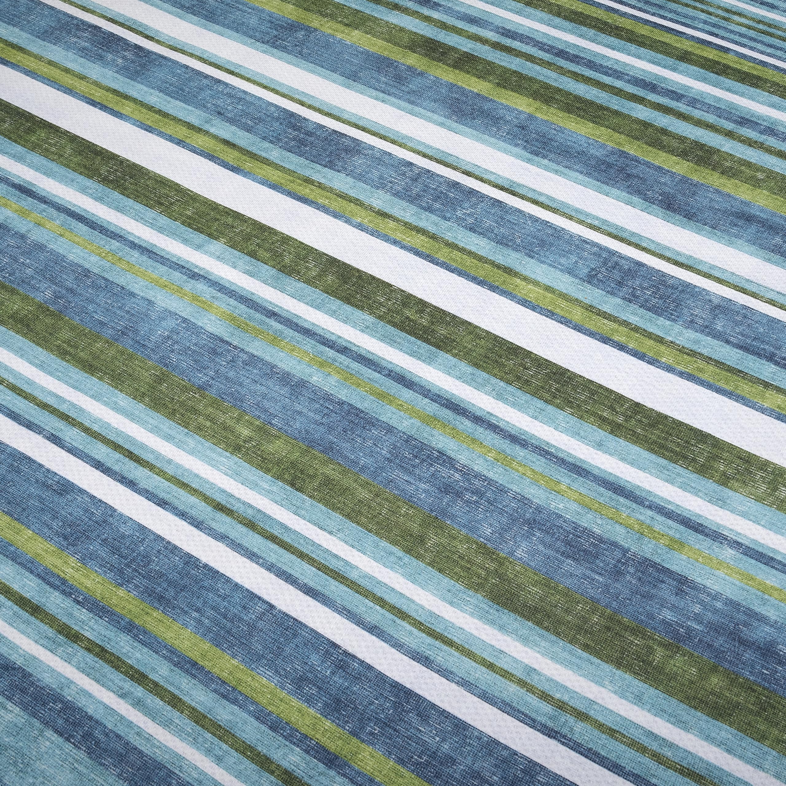 ReaLife Rugs Machine Washable Indoor Outdoor - Mat Rug Foldable Printed Thin Lightweight Cushioned Fade Resistant Patio Deck Dock Porch Pool Balcony Camping - Isla - Blue Green 5' x 7'