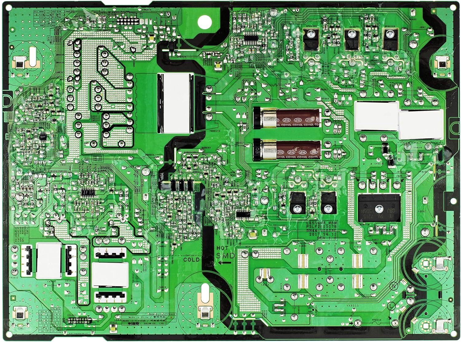 Нижний view of the BN44-00808E Power Supply/LED Board
