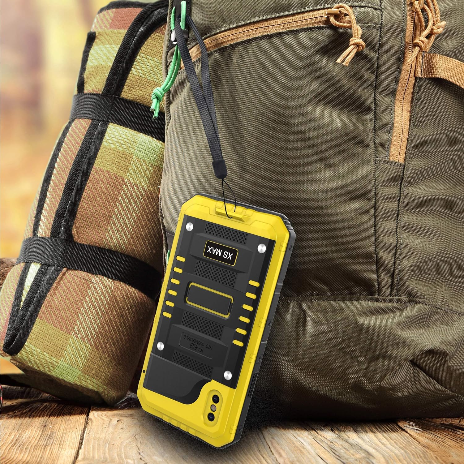 seacosmo iPhone Xs Max Waterproof Case, Military Grade 360 Full Body Protective Rugged Heavy Duty Case Shockproof Drop Resistant Defender for iPhone Xs Max, Yellow