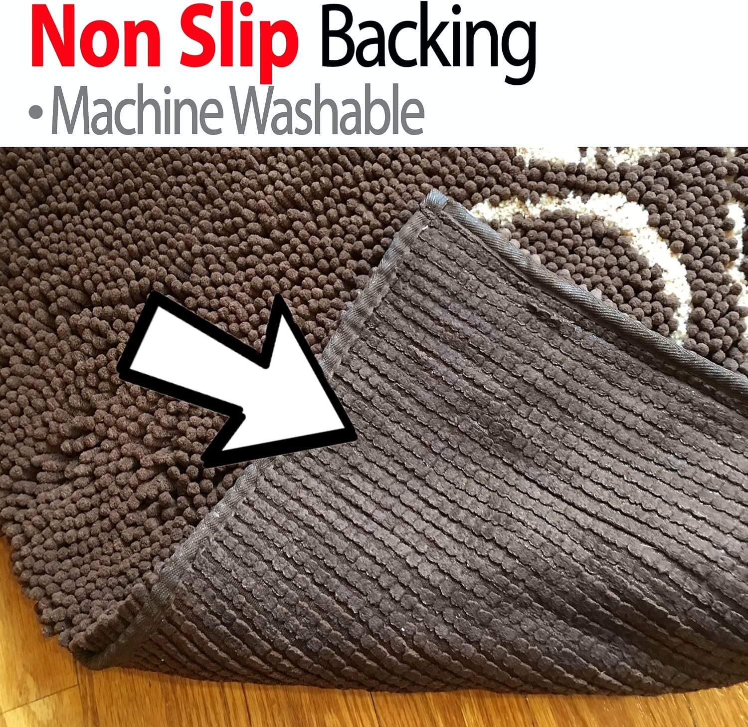 iPrimio XL Extra Thick Micro Fiber Door Mat - Super Absorbent. Includes Water Proof Liner - Size 36" X 26" Exclusive Brown Color