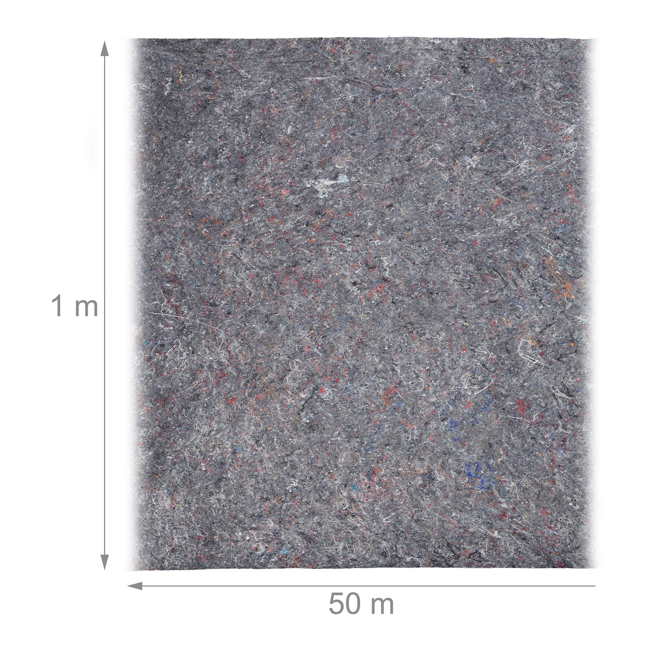 2 x włóknina malarska, rolka z włókniny maskującej, po 1 m x 50 m = 50 m², antypoślizgowa, wodoodporna, 220 g/m², malowanie, przeprowadzka, szara