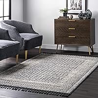 Vista 12 de nuLOOM Claudia - Alfombra de pasillo con borlas de diamante, 2 pies 6 pulgadas x 10 pies, color marfil