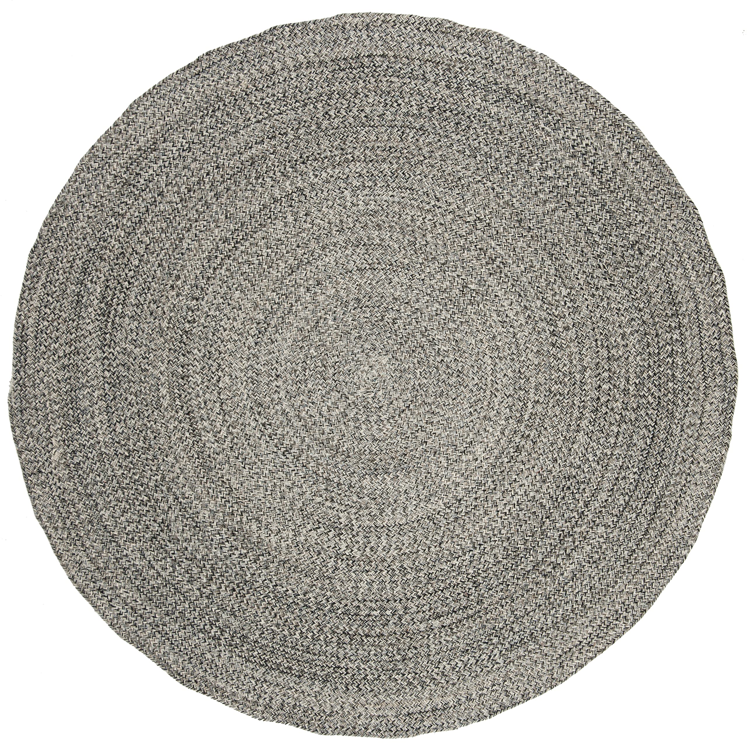 Condition photo showing Good Condition for safavieh braided collection area rug - 9' round, ivory & steel grey, handmade woven cotton, boho reversible style, ideal for living room, bedroom, dining space (brd256a)
