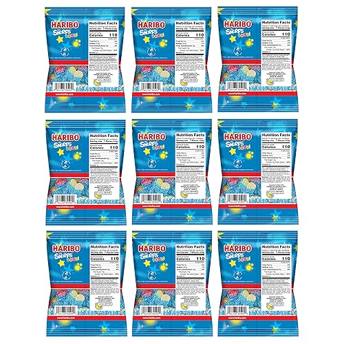 Miniatura 4 de Haribo - Paquete de 9 caramelos de gomita con revestimiento agridulce (bolsas de 4 onzas) en una bolsa a granel de King Of Sweets