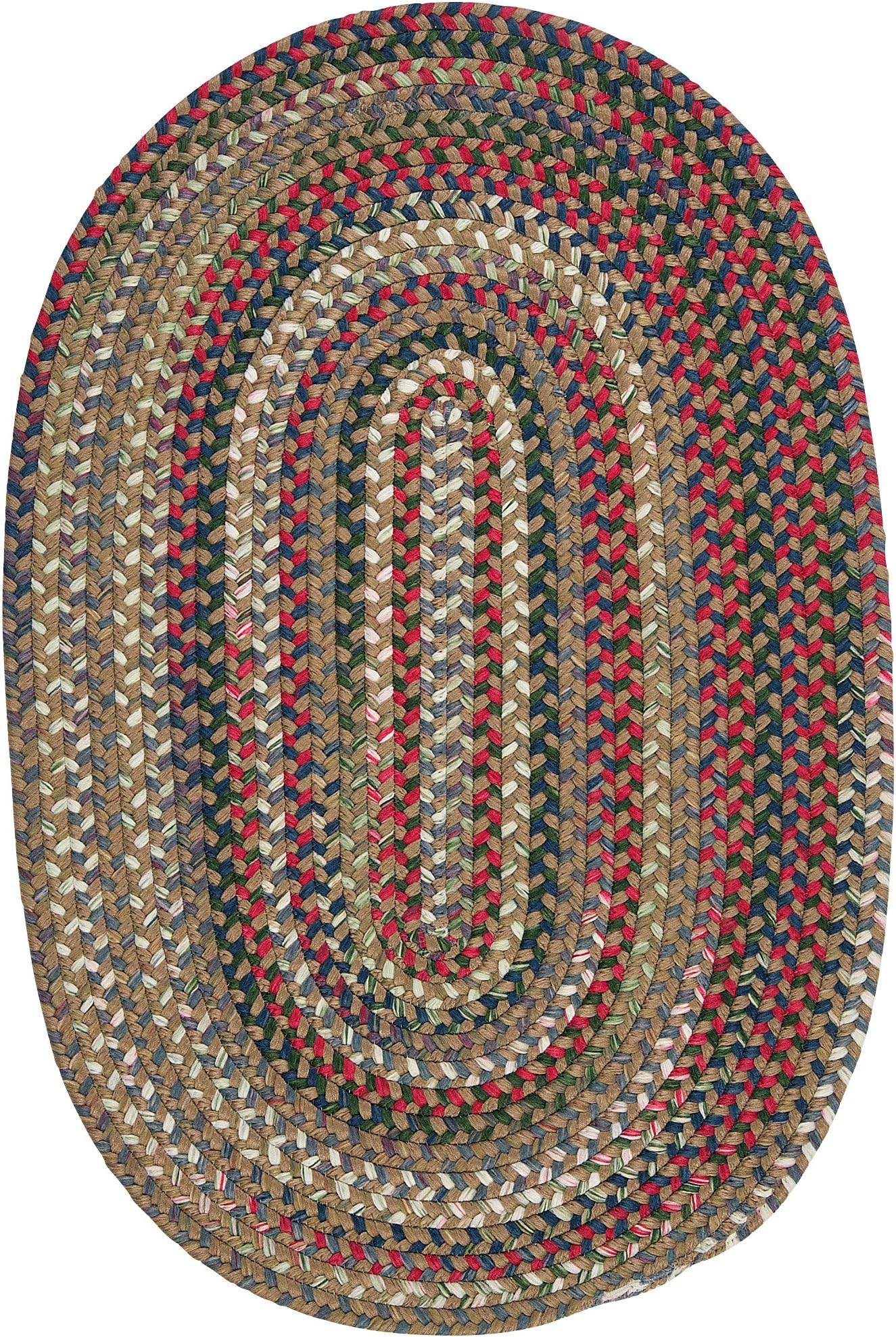 Chestnut Knoll Oval Area Rug, 5 by 8-Feet, Straw Beige