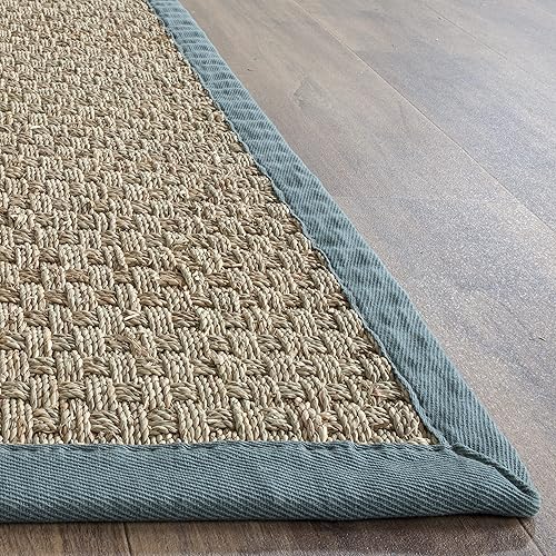 Vista 281 de SAFAVIEH Natural Fiber NF114A - Alfombra de hierba marina, tejido de canasta, con borde, para zonas de alto tráfico, sala de estar, dormitorio, 2