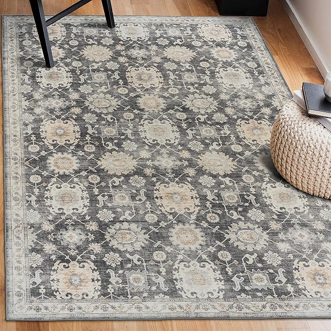 Bryn Vintage - Ivory Beige Seafoam - ReaLife Machine Washable Rug
