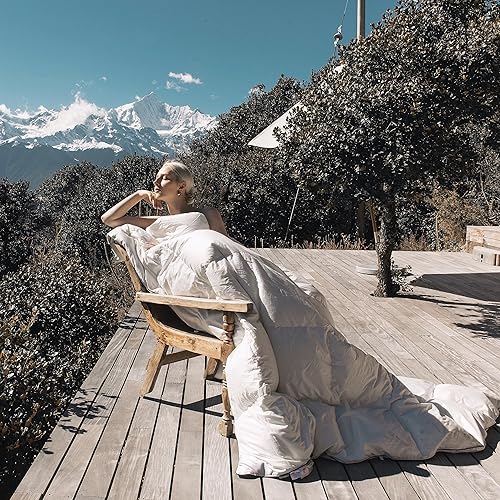 Miniatura 4 de Edredón de plumón de ganso blanco húngaro, tamaño individual, relleno 800, relleno de plumón esponjoso, ligero, cálido para todas las estaciones,