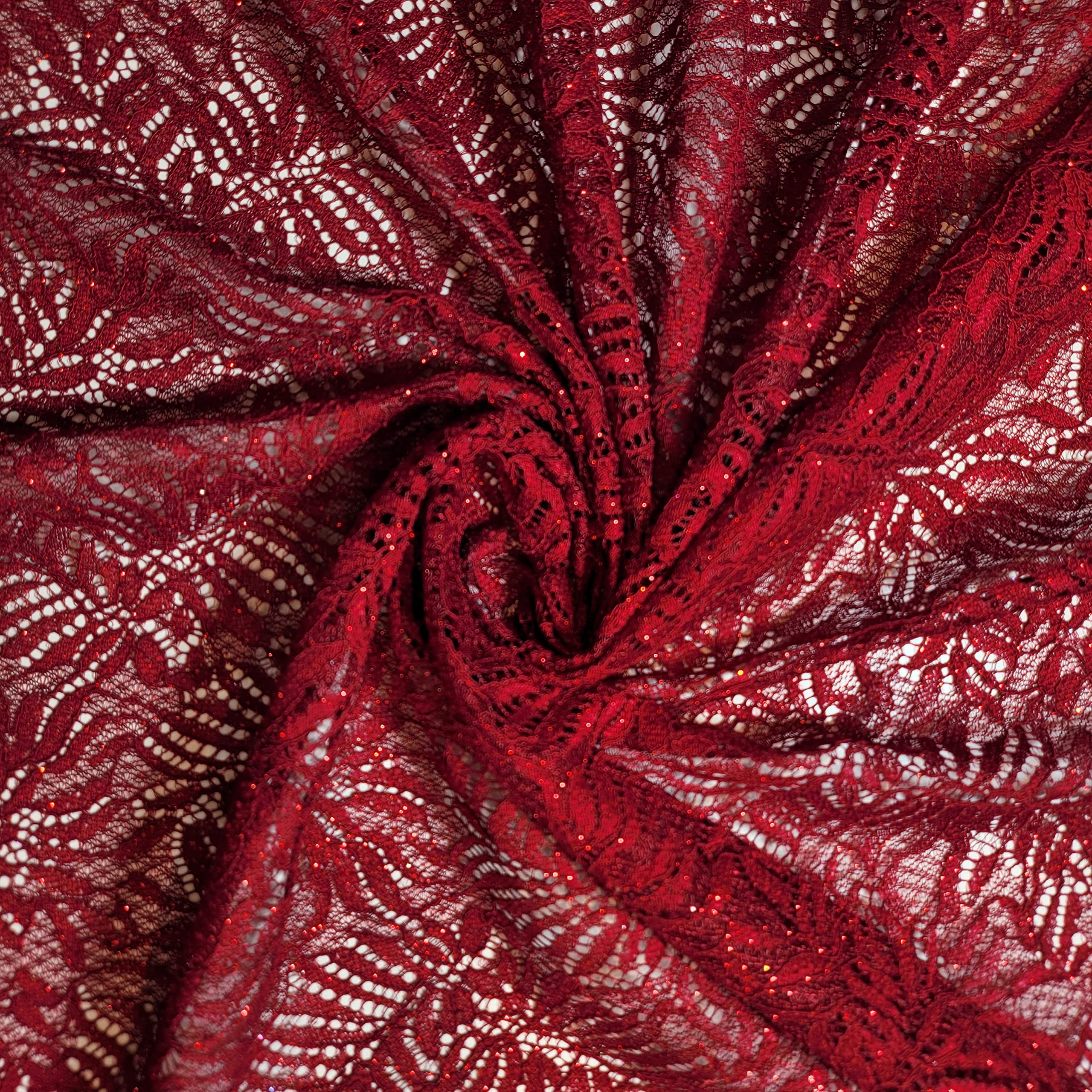 African Vintage Embroidery Bridal Nigerian French Embroidery Corded Budget Guipure Lace Mesh Net Fabric 54" Corded Budget Guipure Lace Mesh Net Fabric 54" (1 Meter, Maroon Corded Floral # 2) — image 1