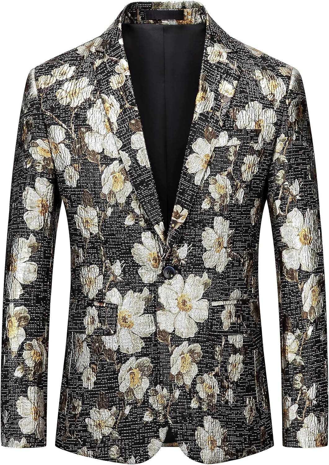 UNINUKOO Mens Floral Blazer Jacket Slim Fit Paisley Tuxedo Suit Party Dress Wedding Sport Coat for Men