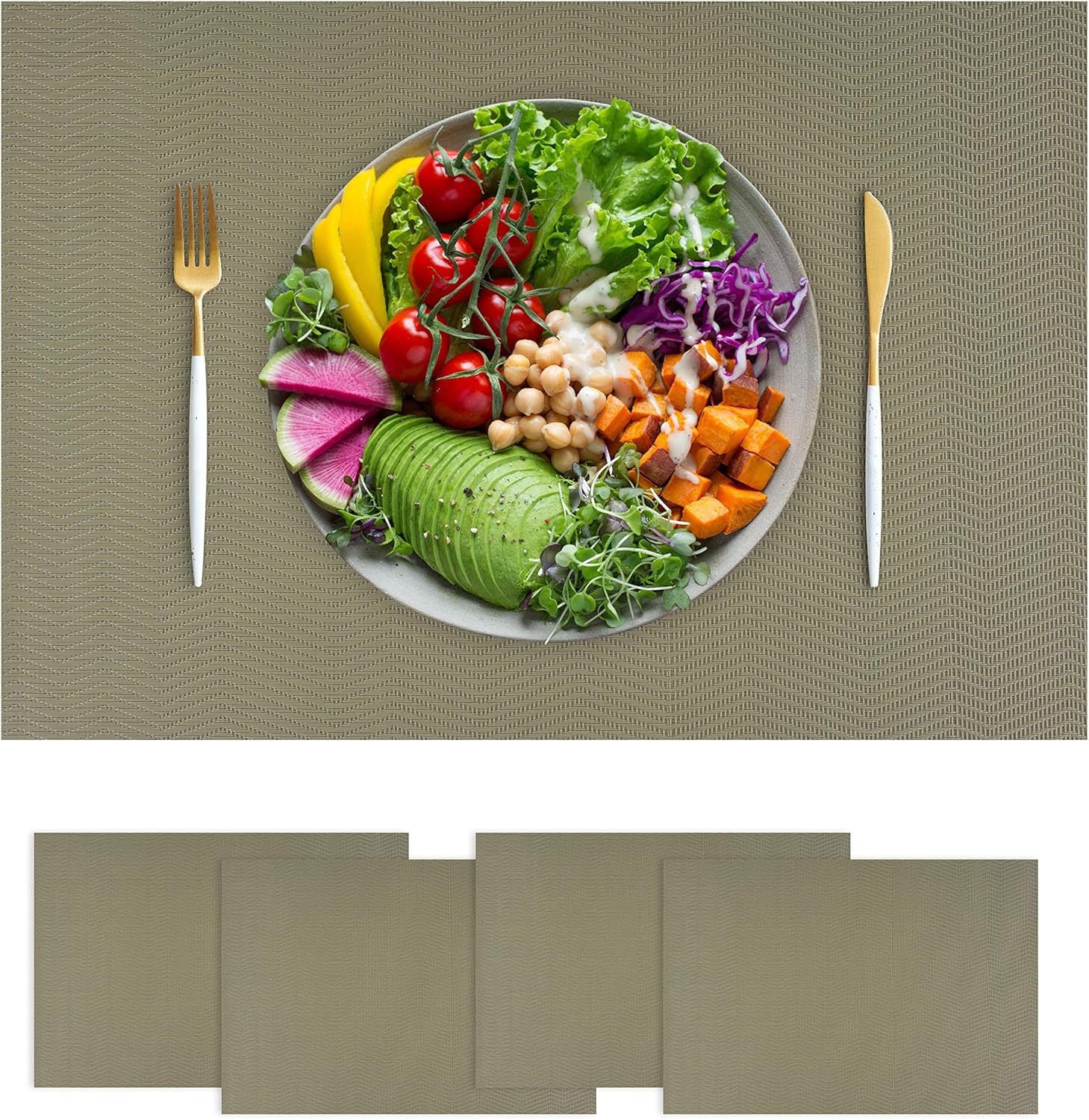 LUUK LIFESTYLE placemat set for 4 people, table mat, washable, heat