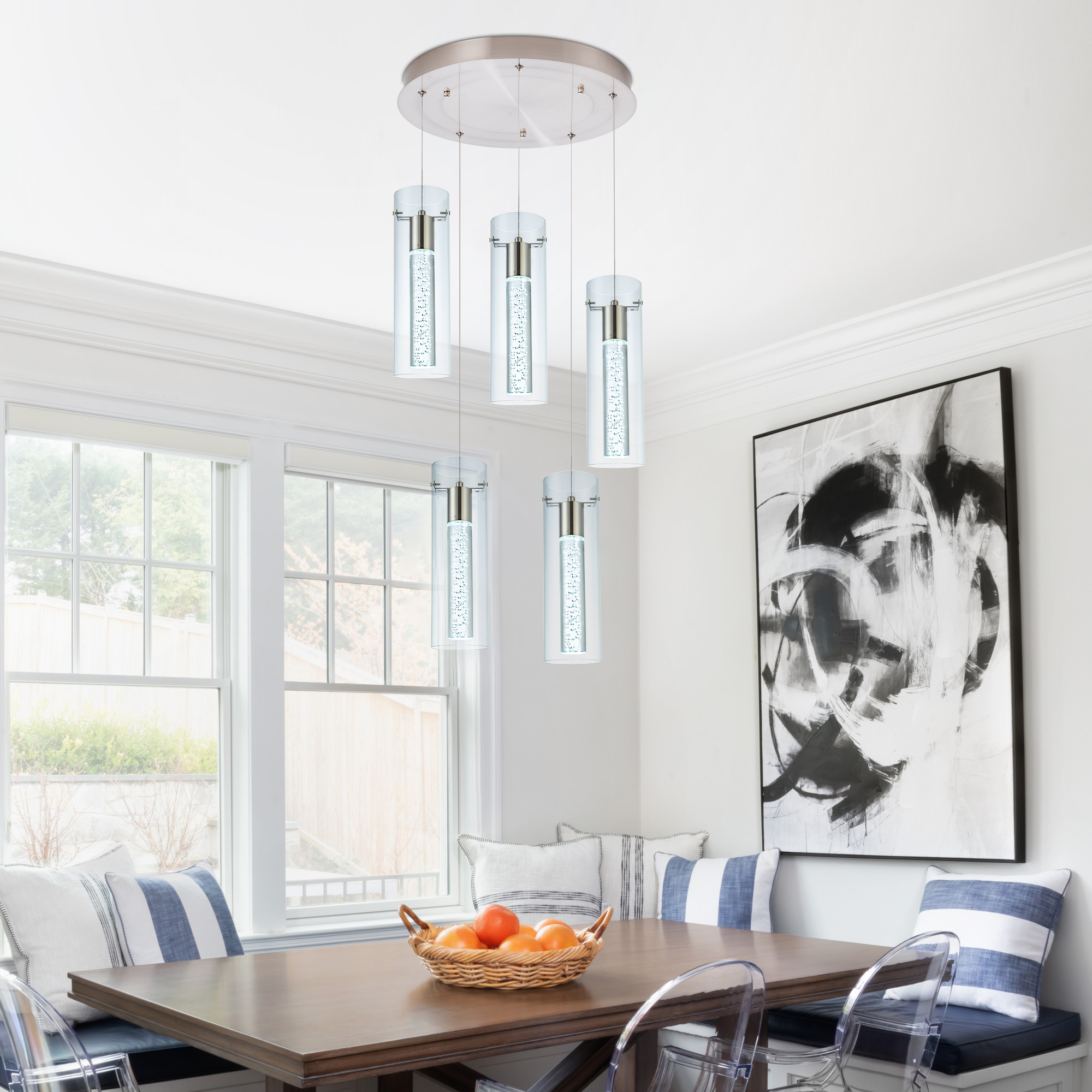 Image of 5-Light Modern Bubble Pendant Ceiling Light Fixture for Kitchen