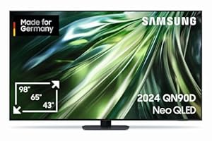 Samsung Neo QLED 4K QN90D Fernseher 55 Zoll, Neural Quantum 4K AI Gen2 Prozessor, Mini LED TV, AI Upscaling, Smart TV, Dolby Atmos, Gaming Hub, GQ55QN90DATXZG, Deutsches Modell