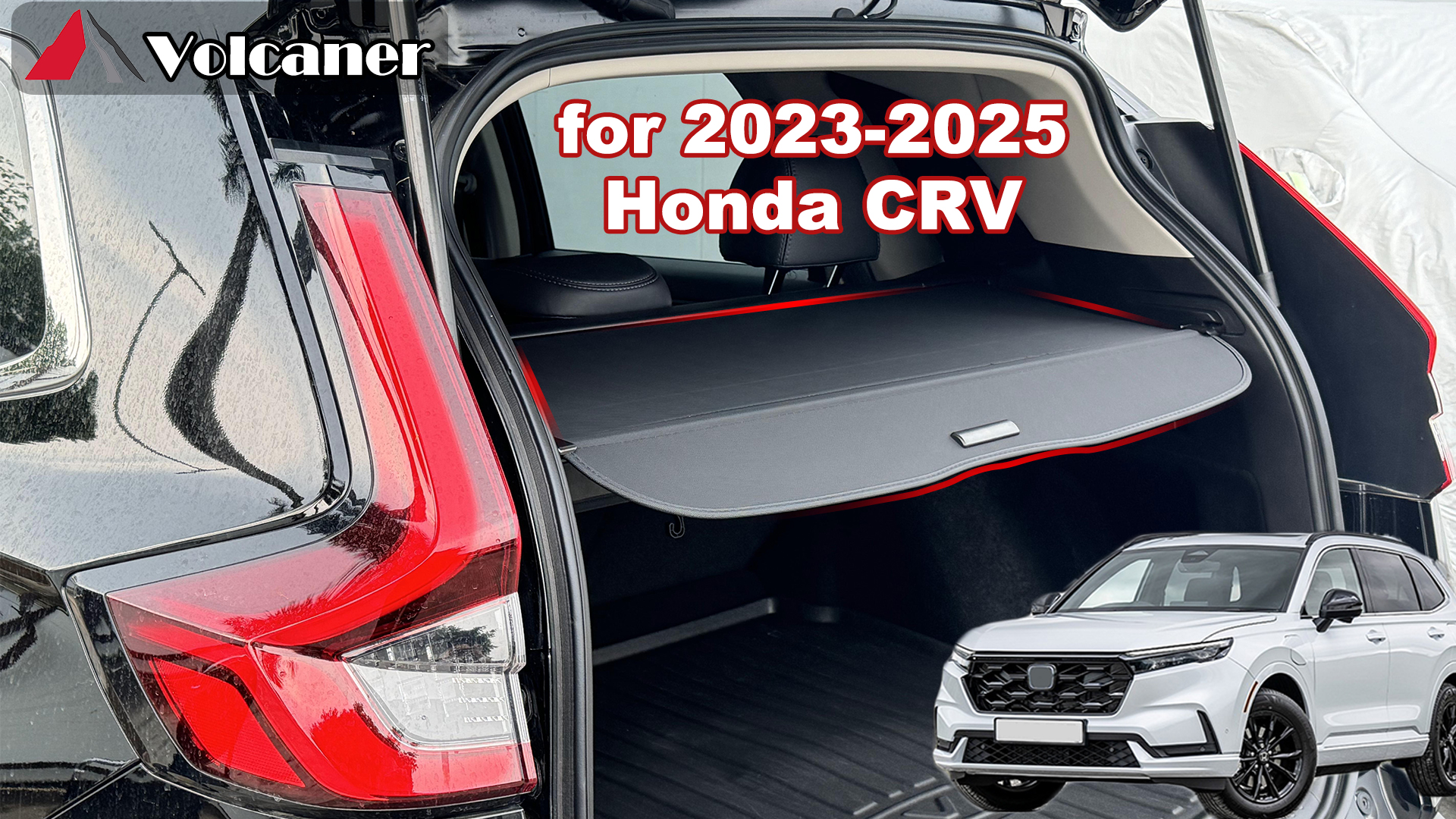 Tonneau Cargo Cover / Trunk Shade For 2023-2026 Honda CR-V 4DR – Black, Retractable