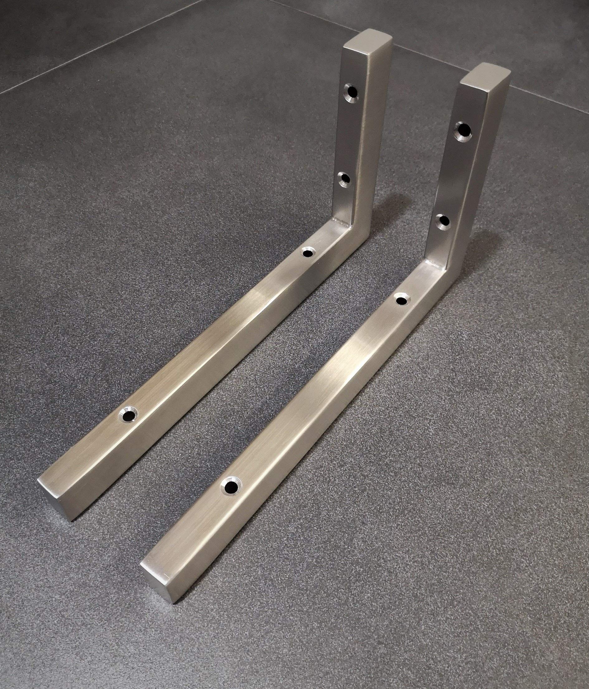 2er Set V2A Wandhalterung 30cm Waschtischplatte Regalträger Konsolenträger Konsolenhalterung Wandkonsole Edelstahl gebürstet rostfrei 300 kg Traglast