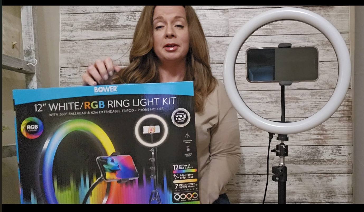 Phone Ring Light Bower 12-inch RGB LED Selfie Ring Light Studio