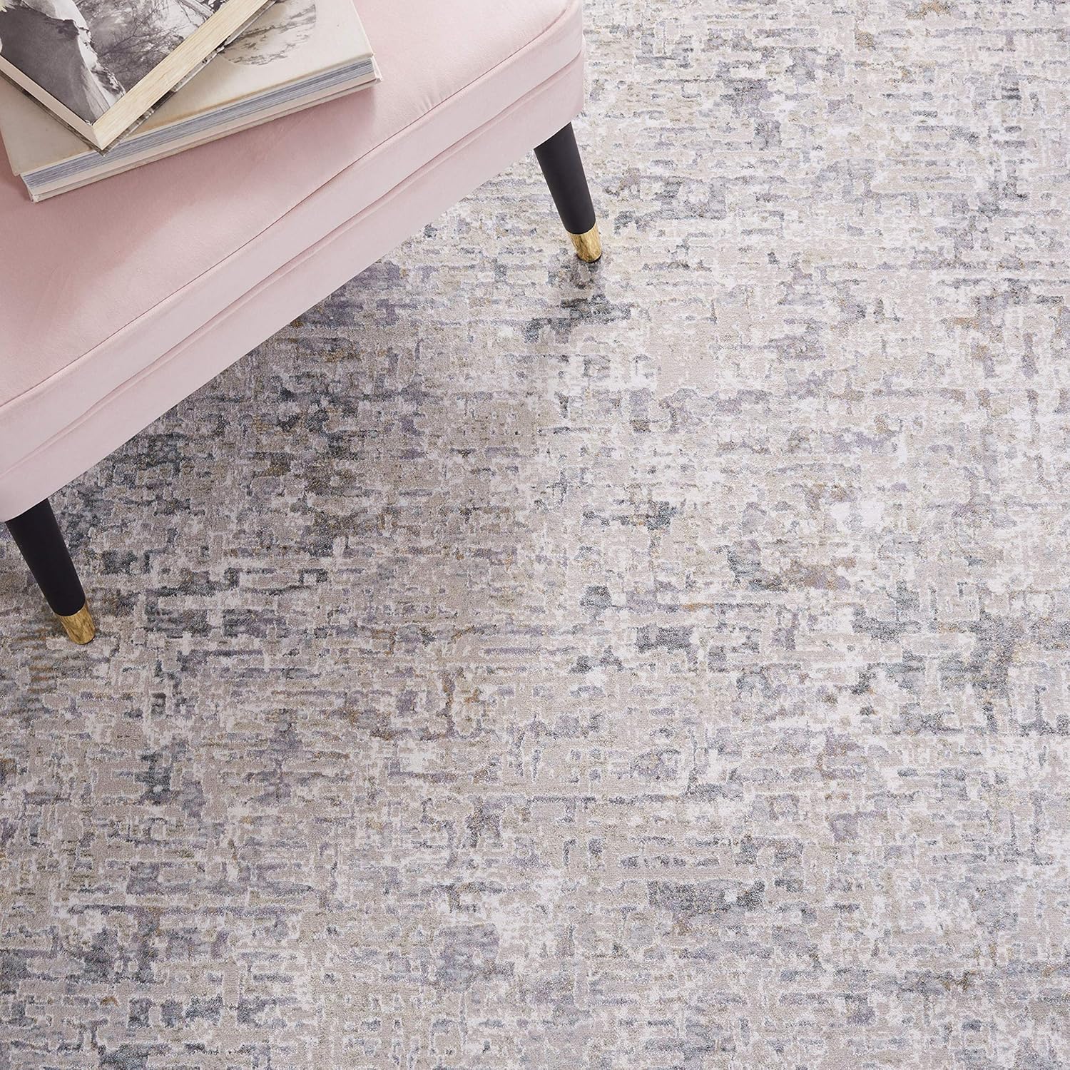 SAFAVIEH Area Rug 8x10 - Webster Collection - Large - Grey & Beige, Distressed Viscose Design, Ideal for Living Room, Bedroom, Office, Dining Space (WBS310G)