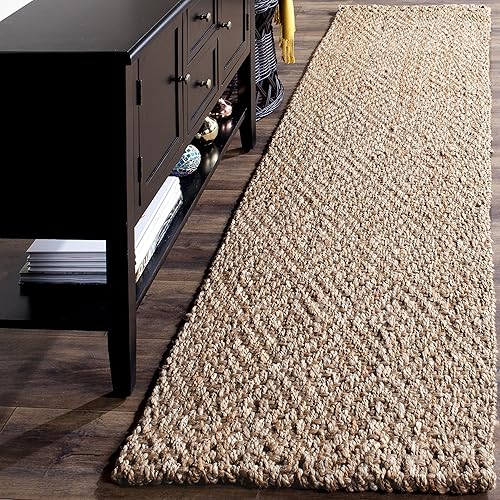 SAFAVIEH Natural Fiber Collection - Alfombra de pasillo de 2 pies 3 pulgadas x 16 pies, natural y natural, yute hecho a mano, ideal para zonas de