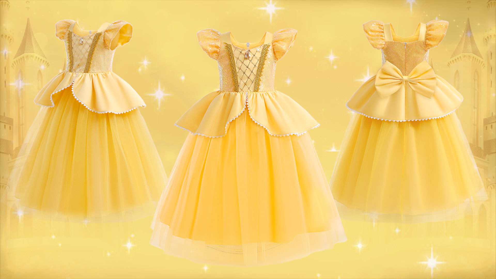 COYBTO Robe Princesse Fille, LED Deguisement Princesse Avec Perruque Lumineuse Couronne Ensemble, Déguisement Princesses, Robe De Princesses Pour Carnaval Cosplay