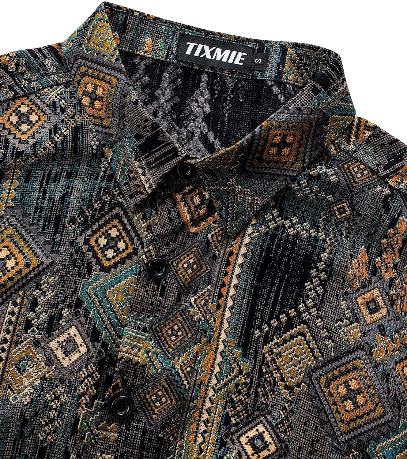 Mens Hawaiian Shirts Short Sleeve Casual Button Down Retro Shirts Beach Summer Shirt - Image 3