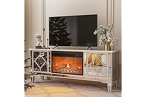 IKIFLY Mirrored TV Stand with Fireplace: Your Living Room Sanctuary