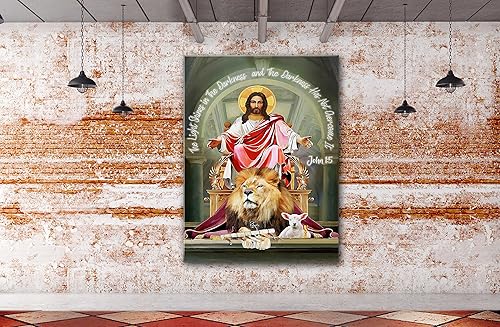 Miniatura 6 de Decoración de pared de Jesús de SpiritualHands, pósters de pared cristianos con cruz, arte de pared religioso de Lord Judah, oración bíblica