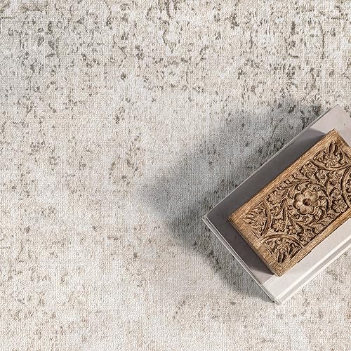 Miniatura 7 de nuLOOM Cantrell Faded - Alfombra de área de transición con flecos, 5 x 8, marfil