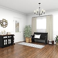 Vista 8 de Deco 79 Revistero de madera con 3 ranuras y paneles laterales de red, 15 x 11 x 13 pulgadas, color marrón