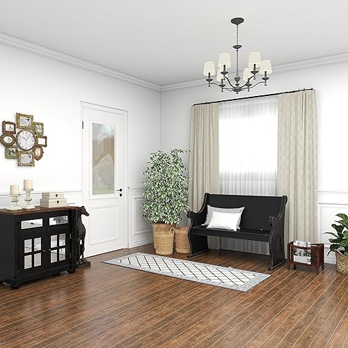 Miniatura 8 de Deco 79 Revistero de madera con 3 ranuras y paneles laterales de red, 15 x 11 x 13 pulgadas, color marrón