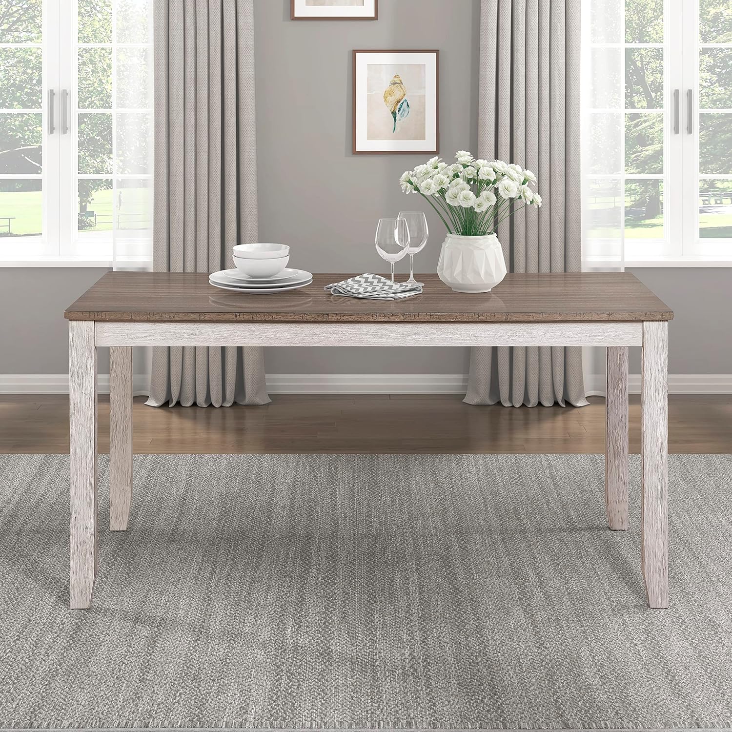 Lexicon Kerley Dining Table, Brown/Grayish White