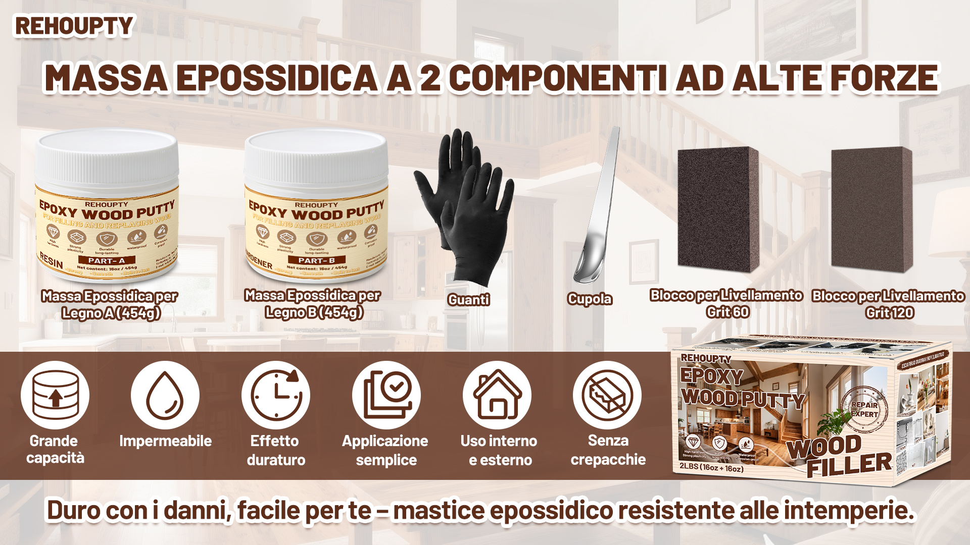 Stucco epossidico per fughe legno | Resin Pro Stucco epossidico per fughe legno | Resin Pro