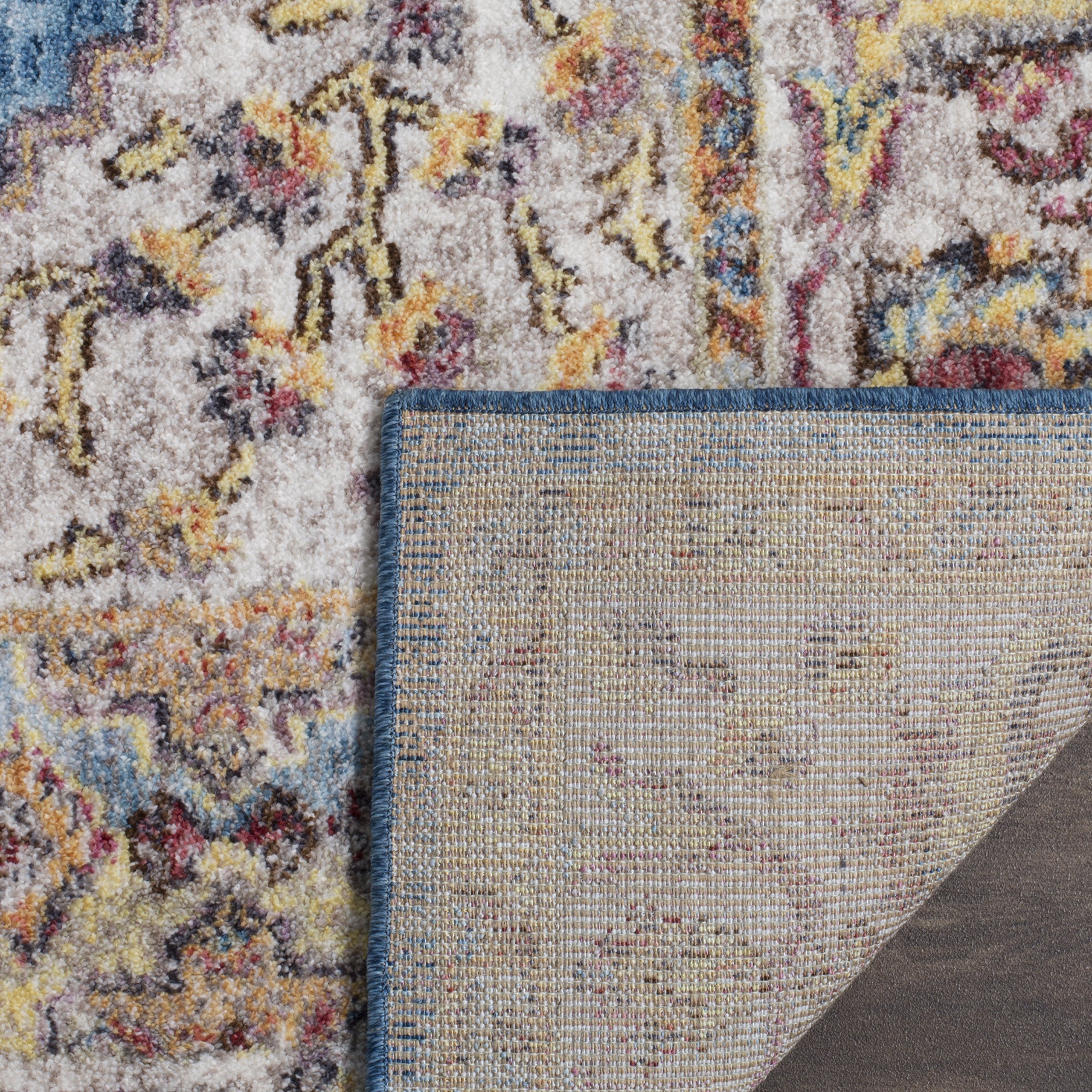 Safavieh Trendy New Transitional Indoor Woven Rectangle Area Rug, Bristol Collection, BTL349, in Blue / Ivory - Image 4
