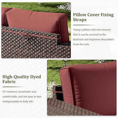 Miniatura 4 de 14 fundas de cojín para exteriores para todo tipo de clima, reemplazo impermeable con cremallera para muebles de patio, sofá seccional, 3 tamaños,