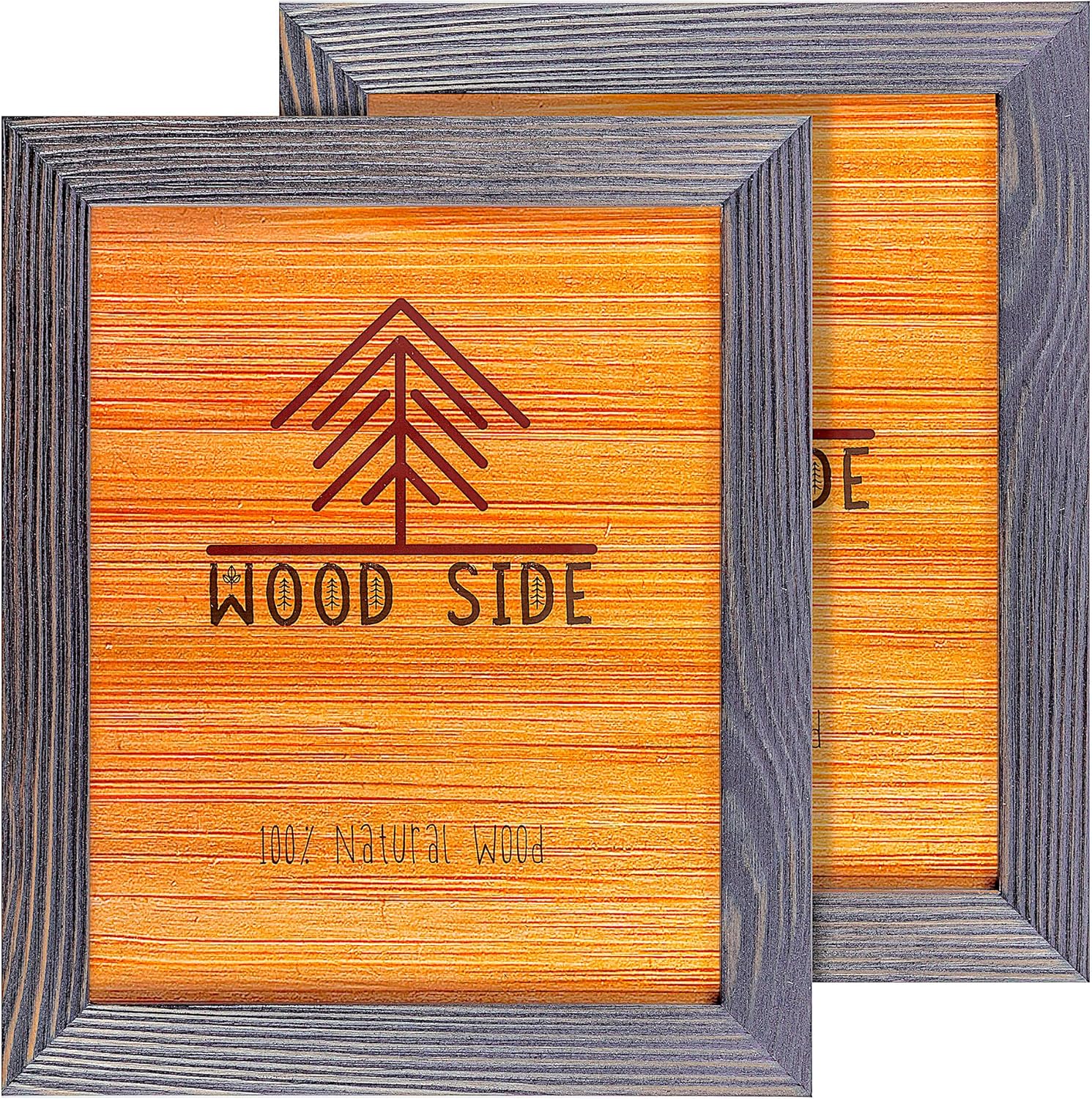 Buy Rustic Wooden Picture Frames 6x8 Set of 2, 100 Natural Eco Solid