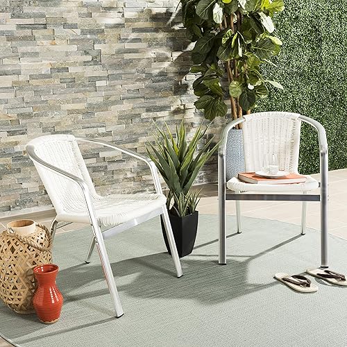 Outdoor Patio Furniture Collection Wrangell White Stacking Armchair Set of
