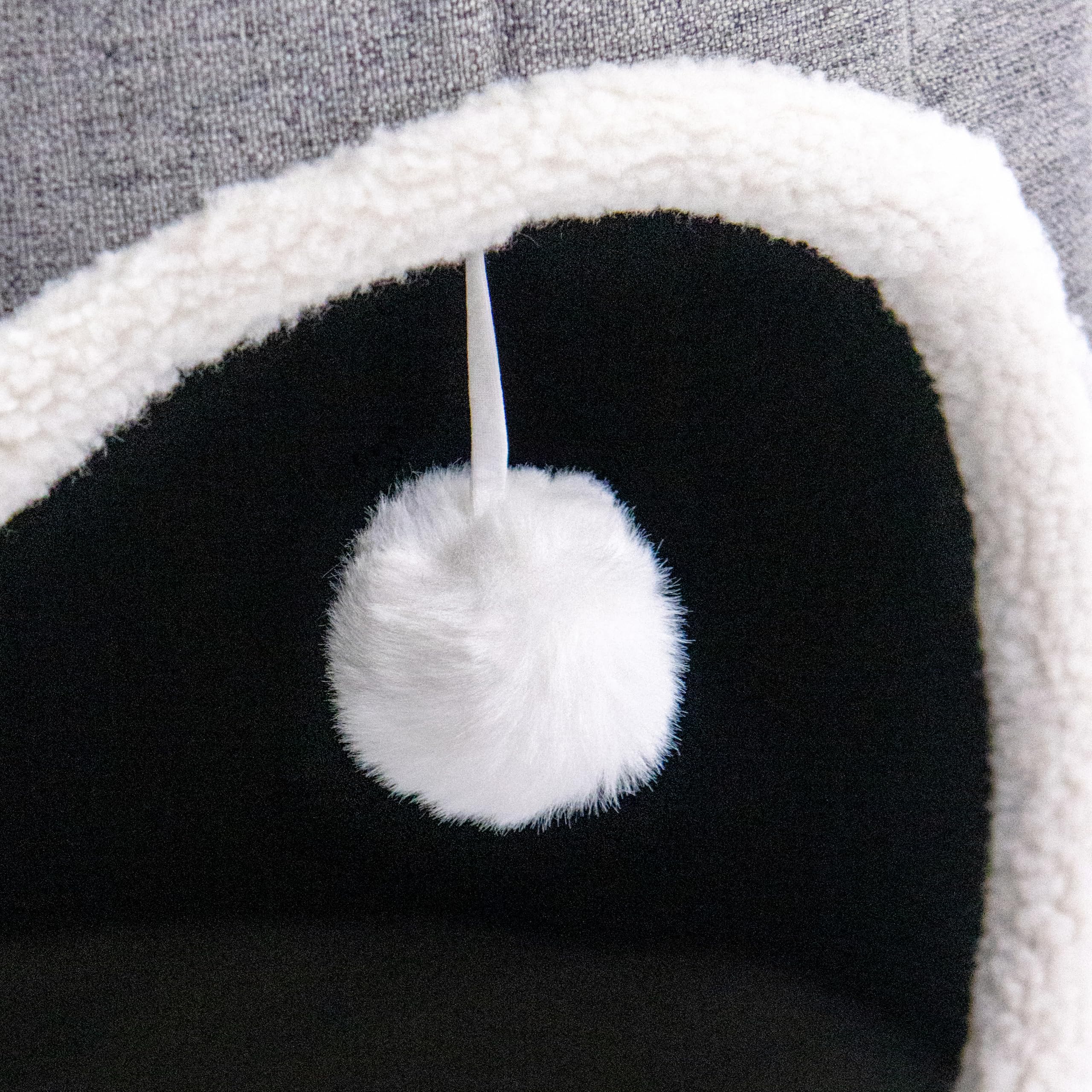 hjh LIVING Grotta per gatti con palla da gioco, 38 x 38 cm, PAWY R, pieghevole, con tavola tiragraffi e cuscino Teddy, colore: grigio