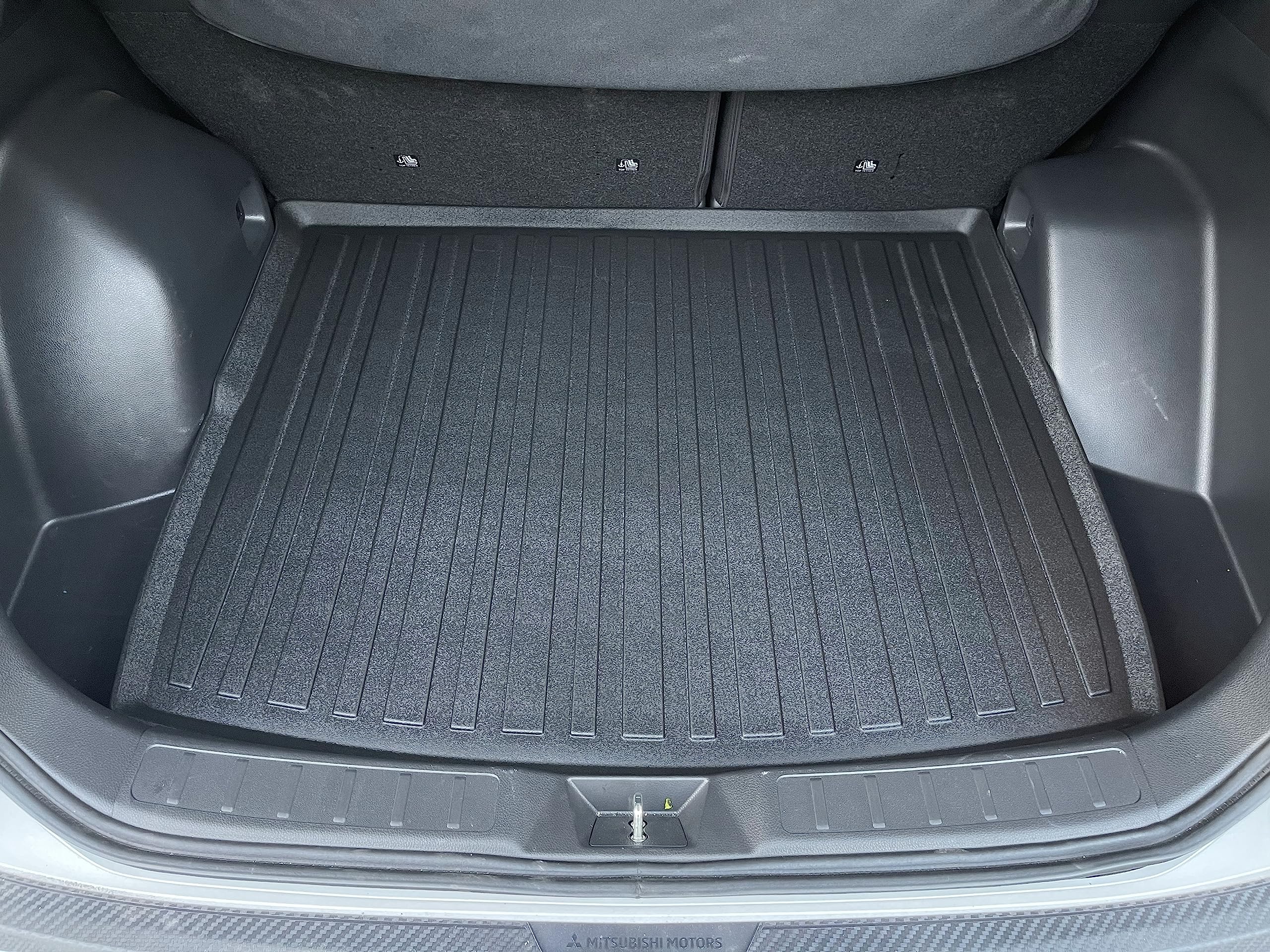 EcoLiner USAPremium Cargo Liner for Mitsubishi Eclipse Cross 2022-2023 Crossover - 100 Percent Protection Custom Fit Car Trunk Mat All-Season Black 3D Shaped Laser Measured Liners (T12V)
