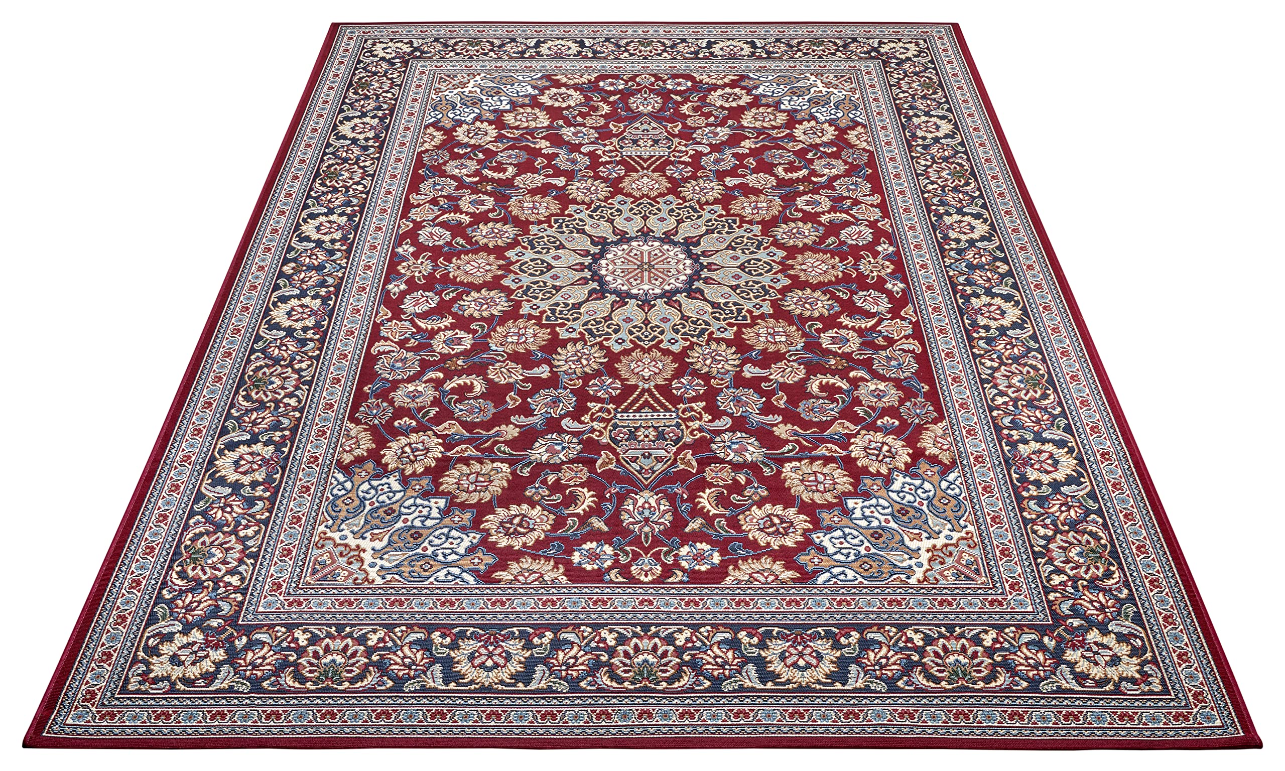Hanse Home Kadi Alfombra oriental para interior y exterior, tejido plano oriental, diseño clásico, certificado Öko-Tex resistente a la intemperie y a los rayos UV, para balcón, terraza, jardín, rojo y