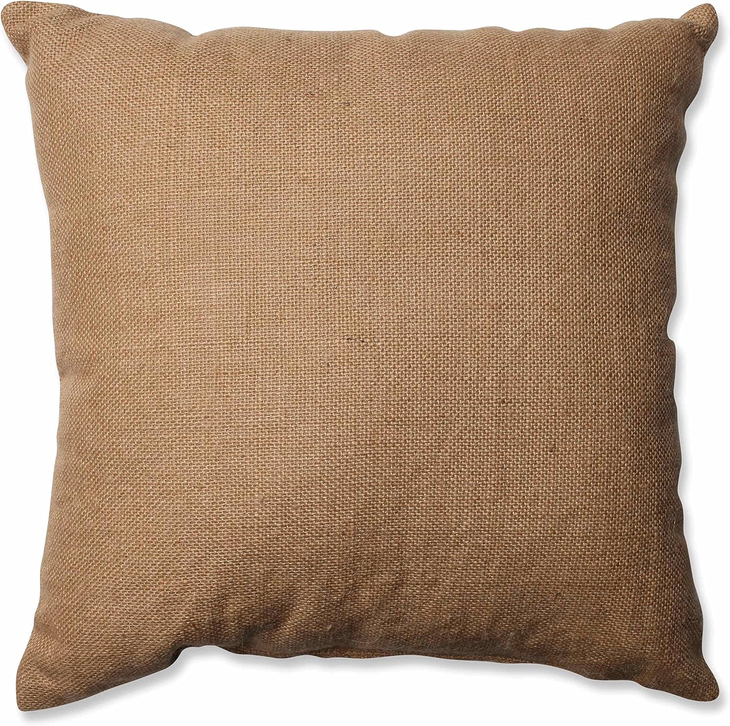 Pillow Perfect Indoor Embroidered Harvest Sunflower Burlap Throw Pillow, 17.5” x 17.5”, Tan