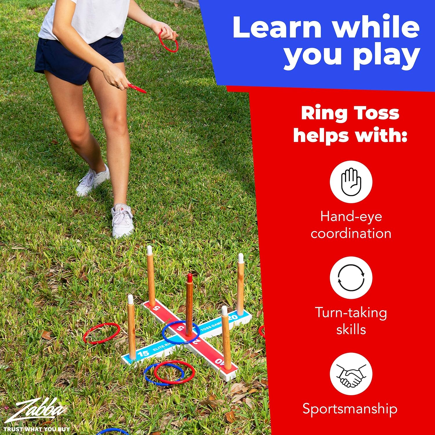 Elite Sportz Ring Toss Games for Kids - Indoor Holiday Fun or Outdoor Yard Game for Adults & Family - Easy to Set Up w/ Compact Carry - Backyard Toys : Sports & Outdoors