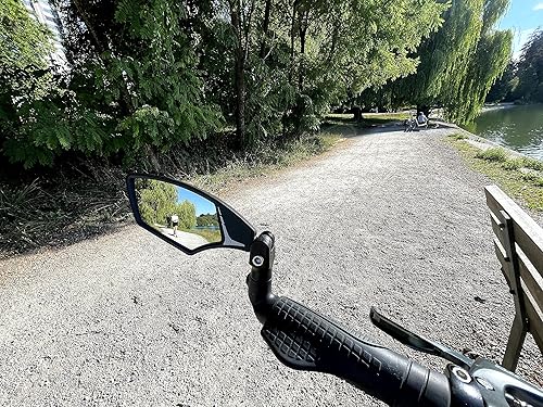 Miniatura 3 de Hafny Espejo de bicicleta de extremo de barra HF-M900LS-FR08 (HF-M900LS-FR08 (lado izquierdo, vidrio plateado))