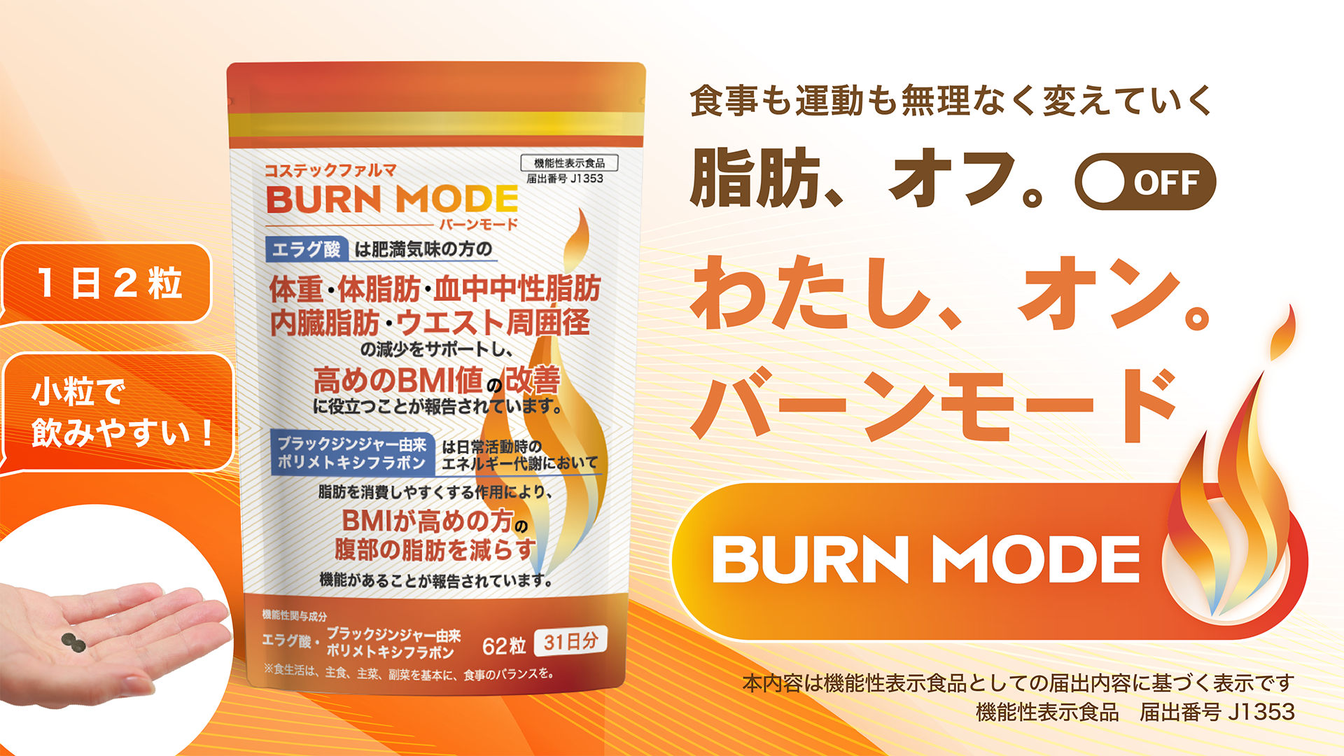 Amazon | BURN MODE バーンモード 【機能性表示食品】エラグ酸