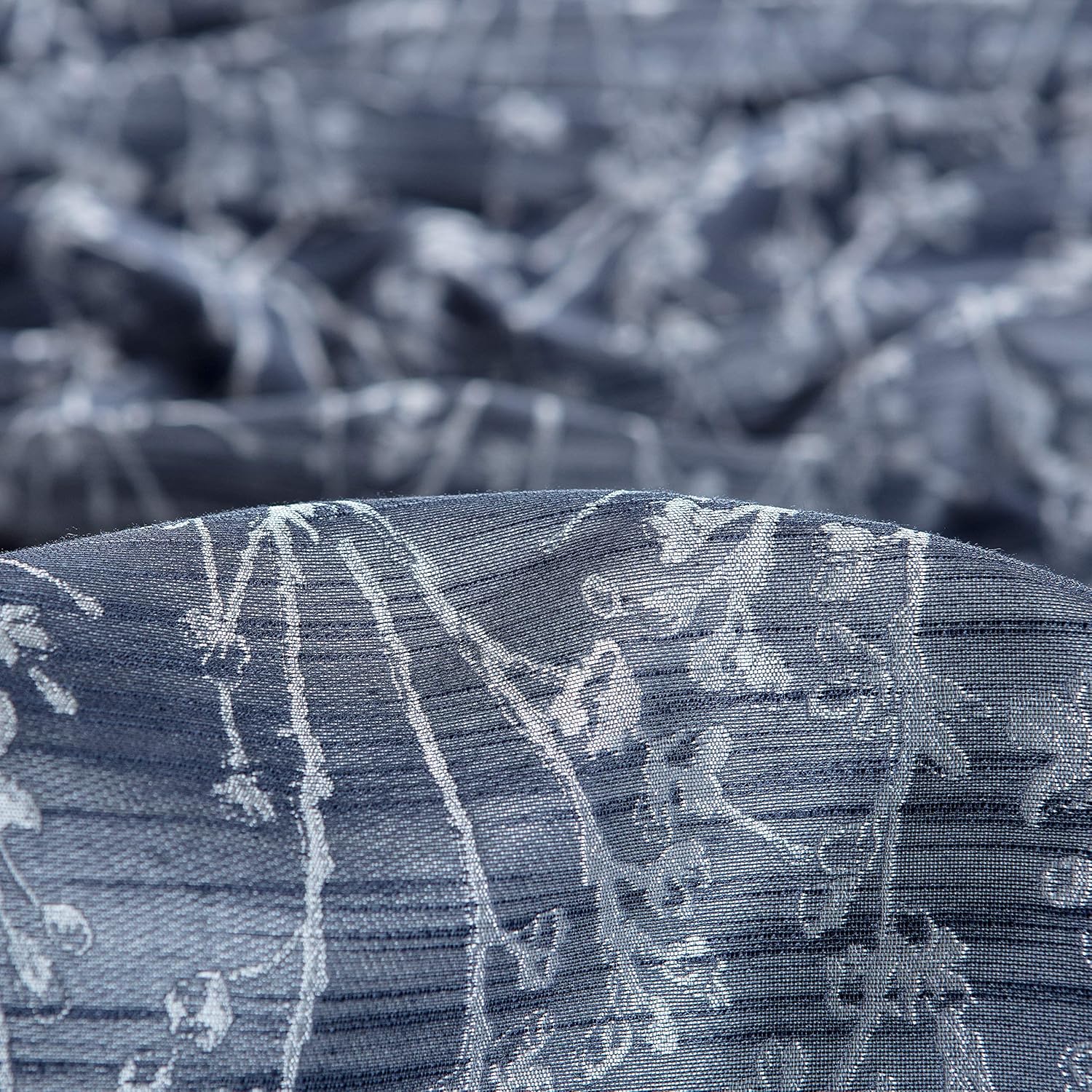 Chanasya Premium 2-Panel Floral Jacquard Textured Curtains with Grommets for Windows Living Room Bedroom Office - Partial Room Darkening Drapes for Privacy Decor - 52 x 96 Inch Long - Dark Blue