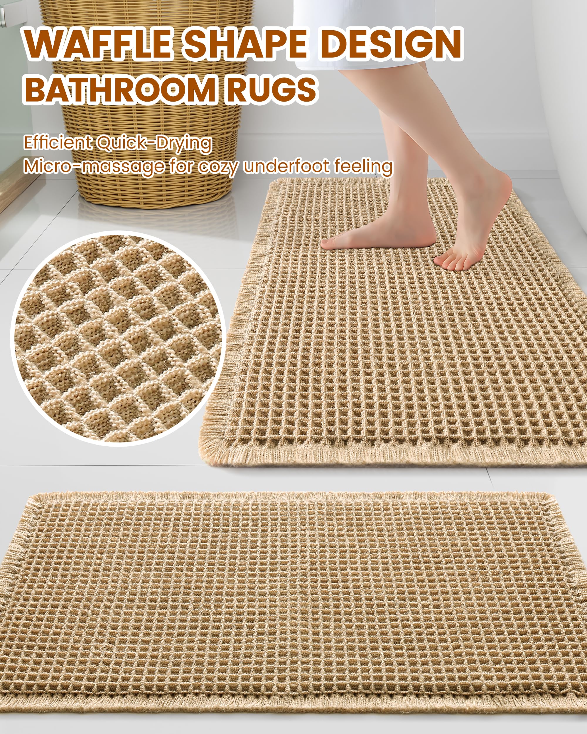 Brown Waffle Bath Mat 30X20 U237089
