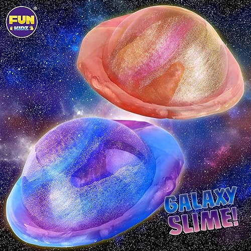 Miniatura 8 de FunKidz - Paquete de 25 bolas de limo para niños, paquete de slime prefabricado a granel para niños y niñas de 6 a 12 años con galaxia, mantequilla,